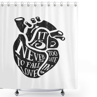 Personality  Monochrome Anatomical Human Heart Shower Curtains