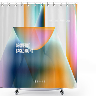 Personality  This Geometric Background Features A Vibrant Rainbow Of Colors In Rectangles, Circles, And Electric Blue Hues. It Is A Colorful And Artistic Graphic Pattern Shower Curtains