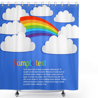 Personality  Vector Background With Rainbow. Shower Curtains