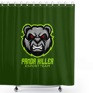 Personality  Panda Killer Logo Design Mascot Esport Gaming Shower Curtains