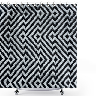 Personality  Black And White Rug Pattern Background Shower Curtains