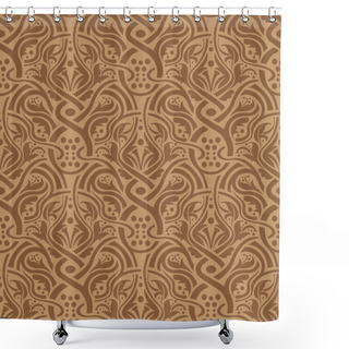 Personality  Brown Seamless Pattern Shower Curtains