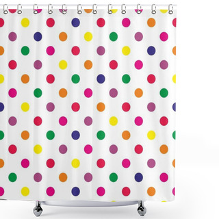 Personality  Seamless Neon Colorful Polka Dots Vector Pattern Or Texture Shower Curtains