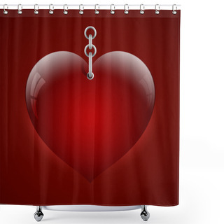 Personality  Vector Illustration Of A Heart On Chain. Shower Curtains