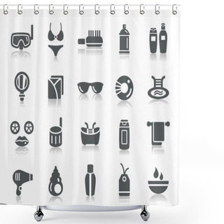 Personality  Beauty And Cosmetic Icons Shower Curtains