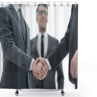 Personality  Close Up.welcome Handshake Of Business People Shower Curtains