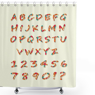 Personality  Vector Colorful Alphabet Set Shower Curtains