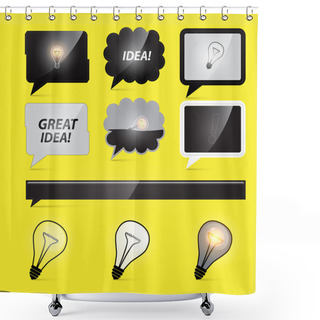 Personality  Idea Light Bulbs, Vector Illustration  Shower Curtains