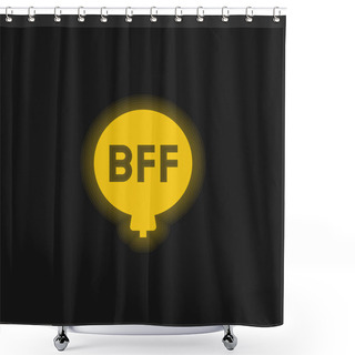 Personality  Balloon Yellow Glowing Neon Icon Shower Curtains