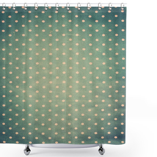 Personality  Vintage Fabric Texture With Pink Polka Dots Shower Curtains