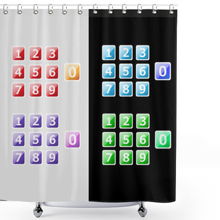 Personality  Number Buttons. Vector Set. Shower Curtains