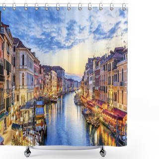 Personality  Panoramic View Of Famous Grand Canal Shower Curtains