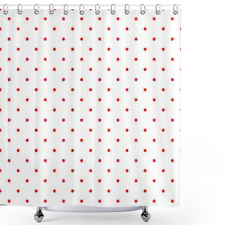 Personality  Retro Vector Pattern With Red Polka Dots On Whitebackground - Vintage Seamless Texture For Kids  Background, Website Design, Blog, Desktop Wallpaper Shower Curtains