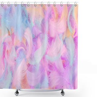 Personality  Colorful Feather Background, Top View.  Shower Curtains