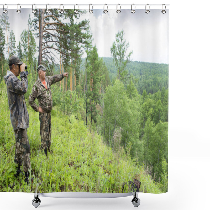 Personality  The Forester Looks Through Binoculars Shower Curtains
