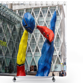 Personality  Modern Statue In La Defense, The Financial District In Paris, France.  Shower Curtains