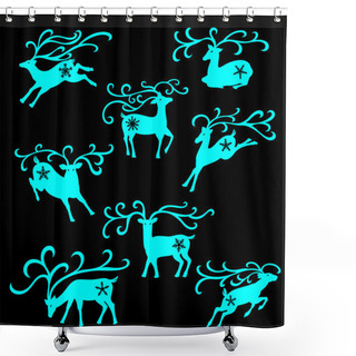 Personality  Christmas Reindeer Shower Curtains