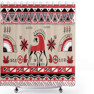 Personality  Mezen Russian Craft Style Artwork Shower Curtains