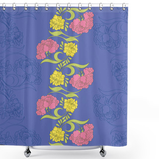 Personality  Vector Floral Seamless Pattern With Fantasy Blooming Flowers Shower Curtains