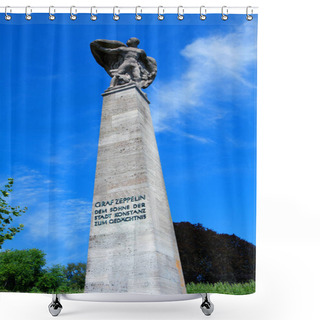 Personality  Graf Zeppelin Statue In Konstanz, Germany  Shower Curtains