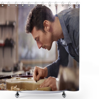 Personality  Italian Artisan Working In Lutemaker Workshop Shower Curtains
