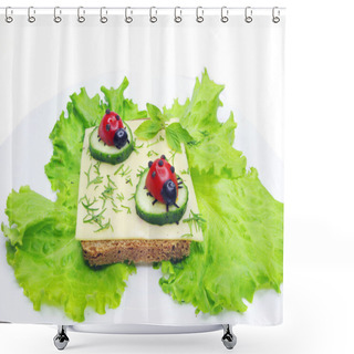 Personality  Creative Vegetable Sandwich With Cheese Shower Curtains