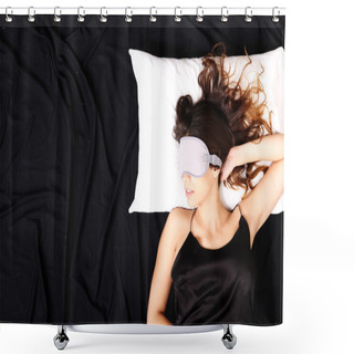 Personality  Young Woman Sleeping With Eyeshades Shower Curtains