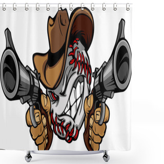 Personality  Baseball Shootout Cartoon Cowboy Shower Curtains