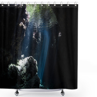 Personality  Dark Grotto And Sunlight Shower Curtains