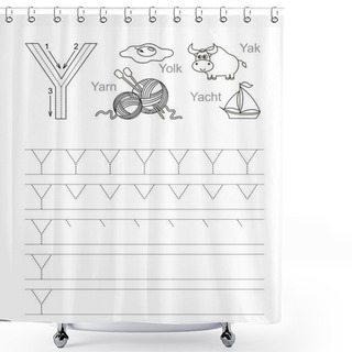 Personality  Letter Y. Learn Handwriting. Shower Curtains