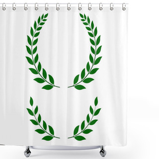 Personality  Green Laurel Wreaths - Vector Illustration  Shower Curtains