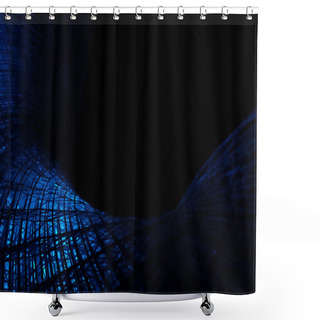 Personality  Blue Shining Wireframe As Abstract Polygonal Background.  Shower Curtains