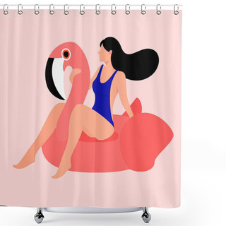 Personality  Inflatable Float Rubber Ring For Children And Adults, For Swimming Pools, The Sea, Oceans, Rivers, Lakes Shower Curtains
