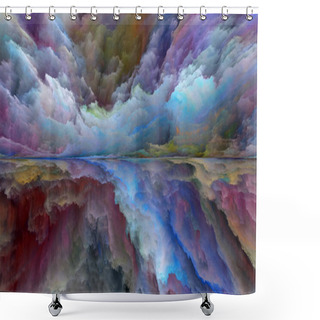 Personality  Dream Land Series. Interplay Of Digital Colors On The Subject Of Universe, Nature, Landscape Painting, Creativity And Imagination Shower Curtains