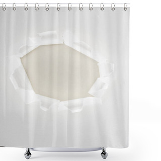 Personality  White Ripped Paper With Copy Space In Center Shower Curtains