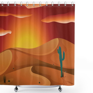 Personality  A Lonely Cactus Shower Curtains