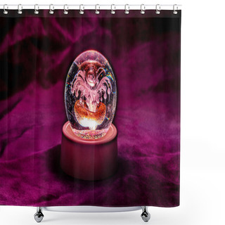 Personality  Close Up Of An Illuminated Paperweight With Velvet Background Shower Curtains