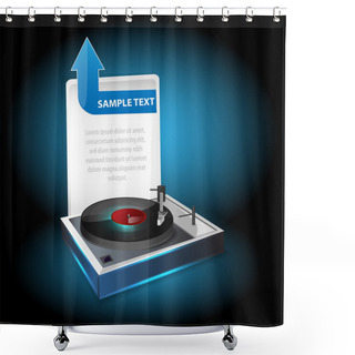 Personality  Vinyl Player. Vector Design Shower Curtains