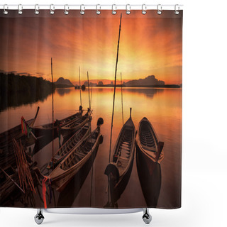 Personality  Andaman Long Tailed Boat Shower Curtains