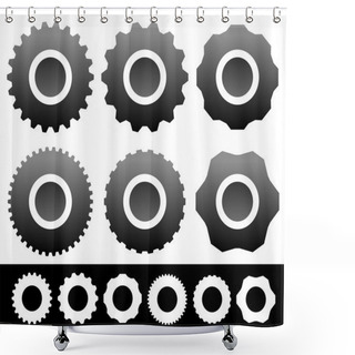 Personality  Set Of Gear, Gearwheel, Cogwheel Shapes, Symbols, Icon Shower Curtains