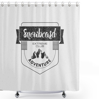 Personality  Snowboard Badge And Label It Can Be Used To Design Clothes For Presentations As Logos Shower Curtains