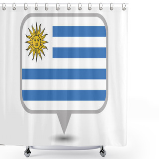 Personality  Illustrated Country Flag Of  Uruguay Shower Curtains