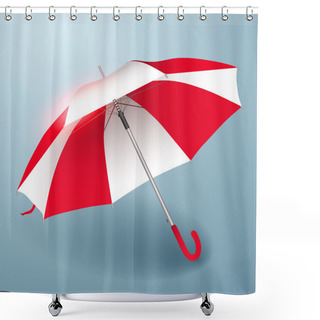 Personality  Vector Umbrella. Red And White. Shower Curtains