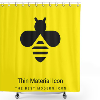 Personality  Bee Minimal Bright Yellow Material Icon Shower Curtains
