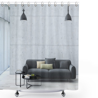 Personality  Contemporary Living Room Loft Interior Shower Curtains