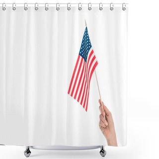 Personality  Hand Holding American Flag Shower Curtains