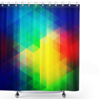 Personality  Retro Background Made From Colorful Triangles Shower Curtains