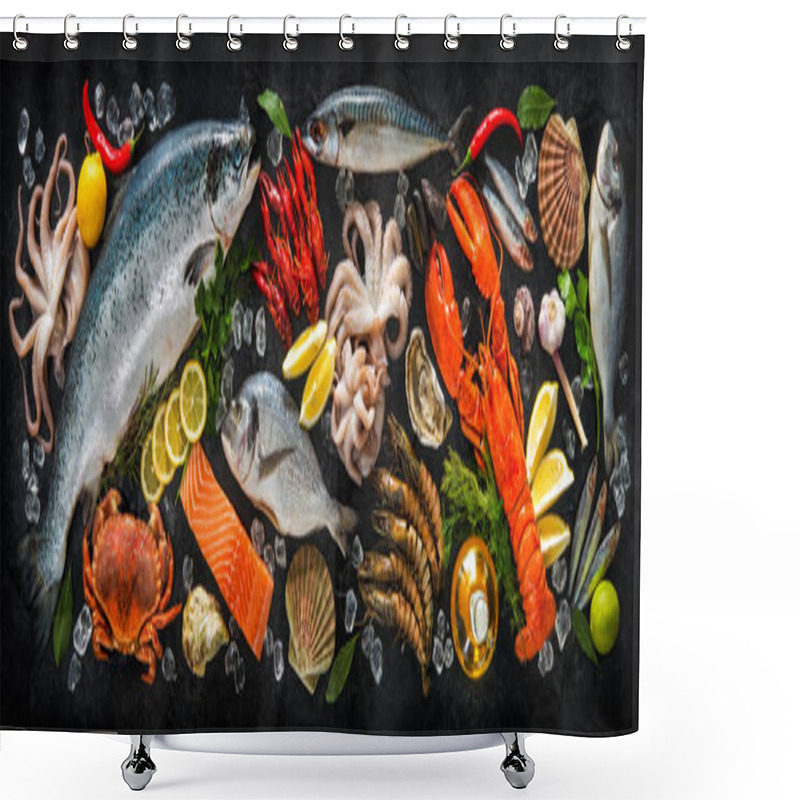 Personality  Fresh fish and seafood shower curtains