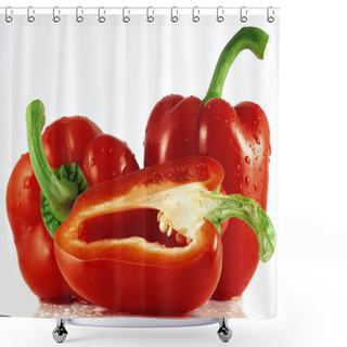 Personality  Three Red Pepper Shower Curtains