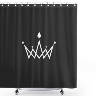 Personality  Crown Logo Monogram Shower Curtains